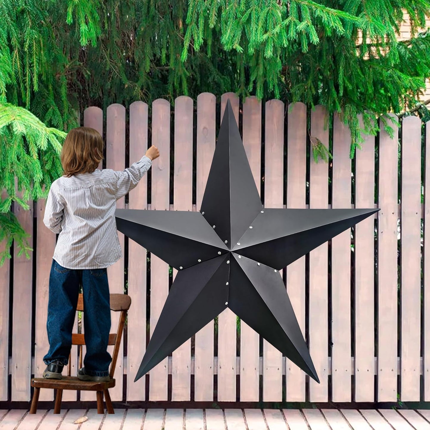 48" MUSTARD STAR KIT ASSEMBLY BARN STAR 5 POINT METAL STAR OF DAVID NO RING WESTERN HOME DECOR 53",72",96" HANDMADE EH13590