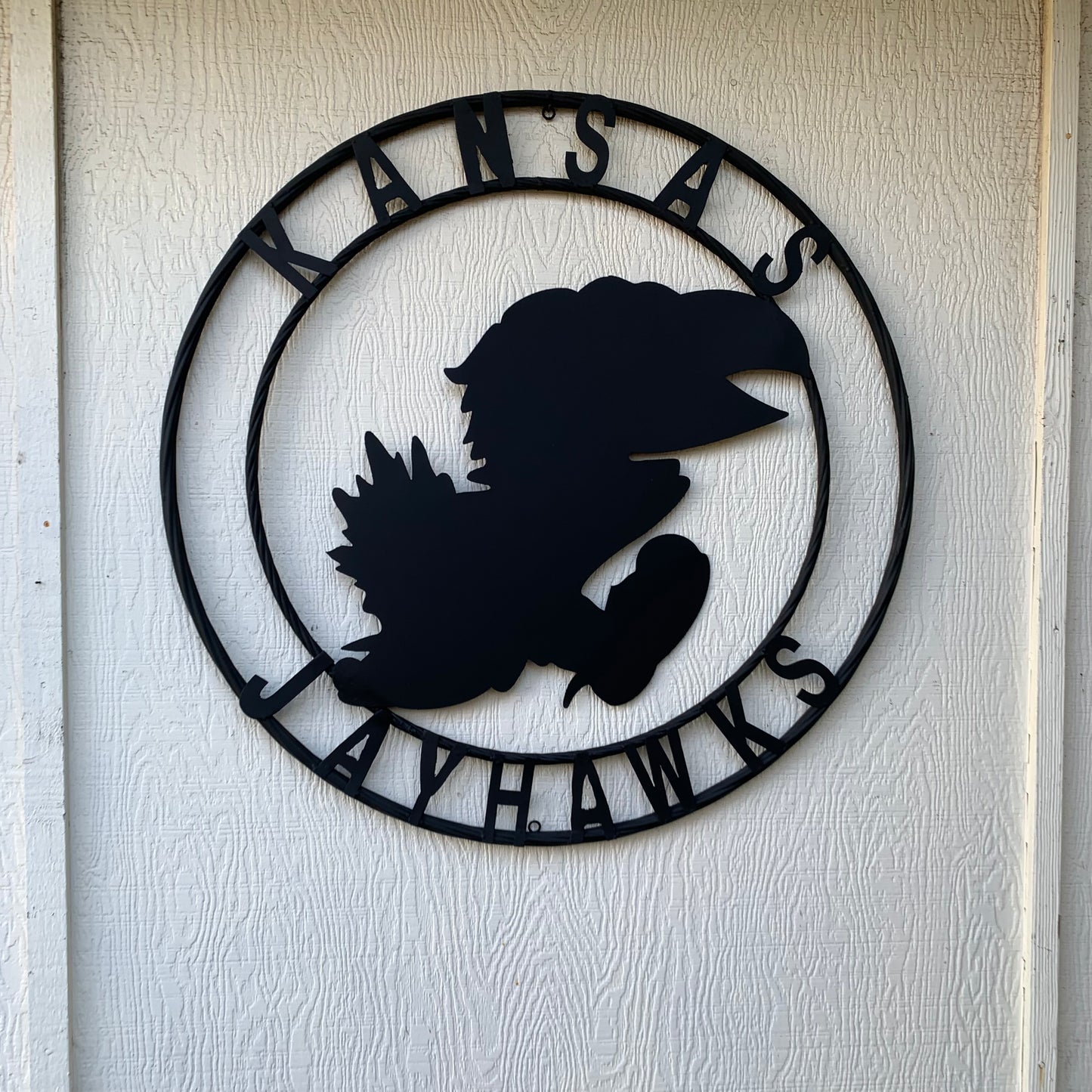 KANSAS JAYHAWKS BLACK CUSTOM METAL VINTAGE CRAFT SIGN WALL ART TEAM SIGN HANDMADE
