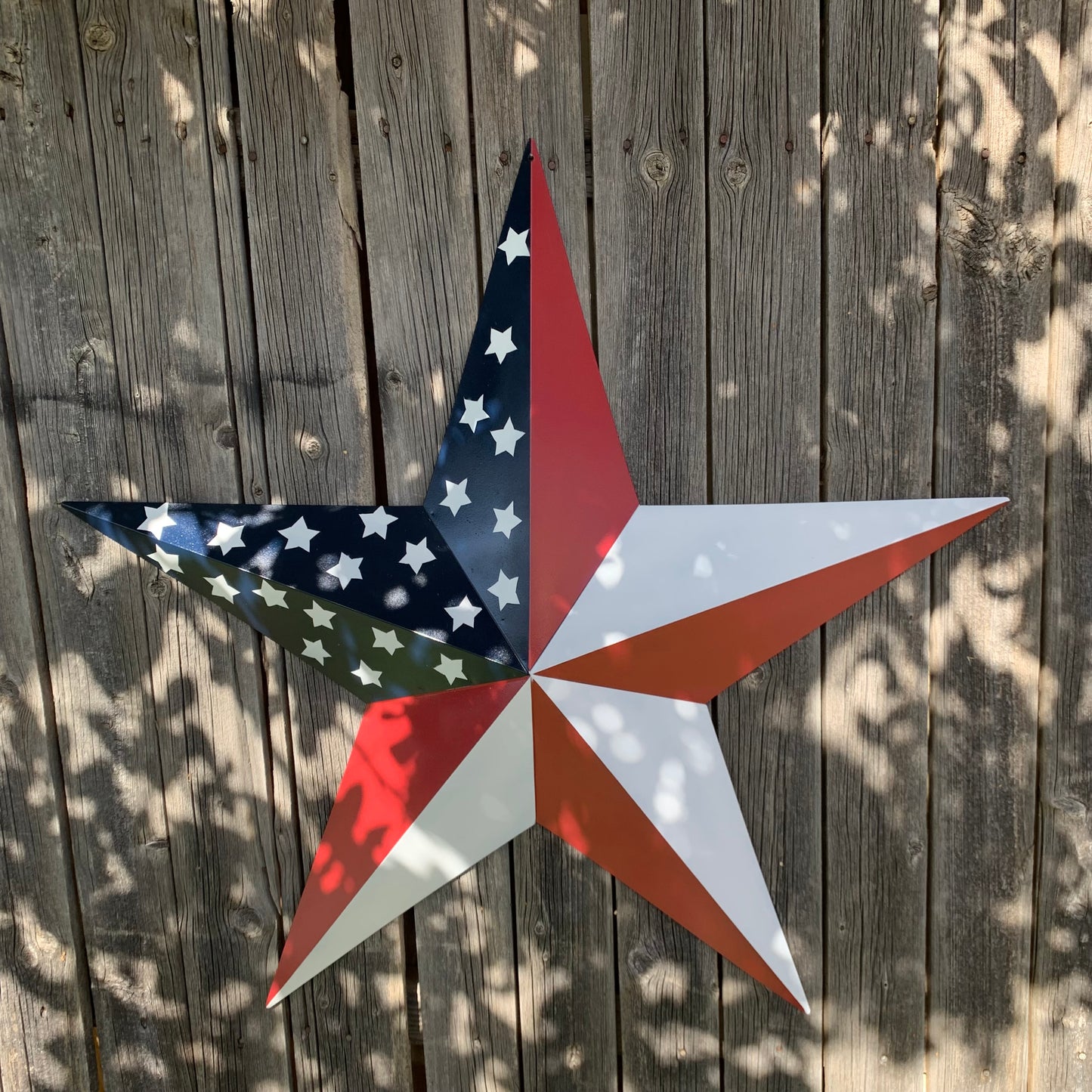 USA FLAG STAR STYLE# 5 RED WHITE & BLUE AMERICANA METAL BARN STAR WALL ART HANDMADE TO ORDER NEW #EH13380