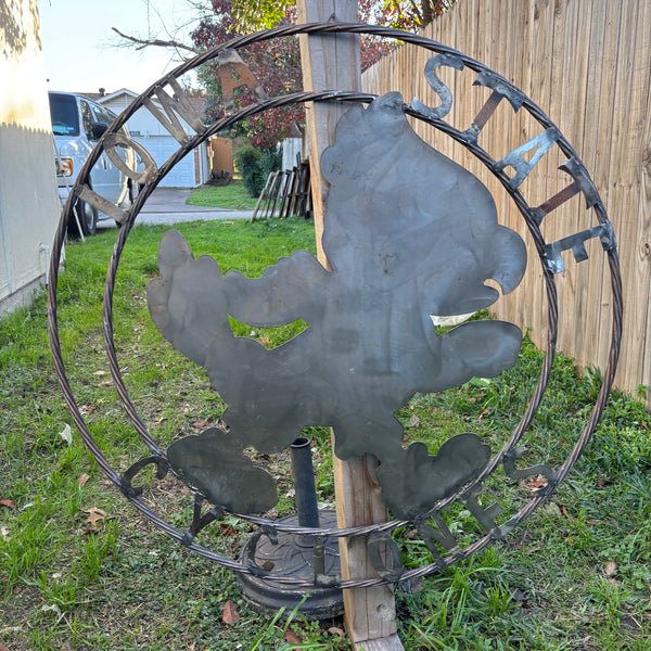 12", 18", 24", 32" IOWA STATE CYCLONES CUSTOM RAW METAL VINTAGE CRAFT TEAM SIGN HANDMADE 36",40",44",50"