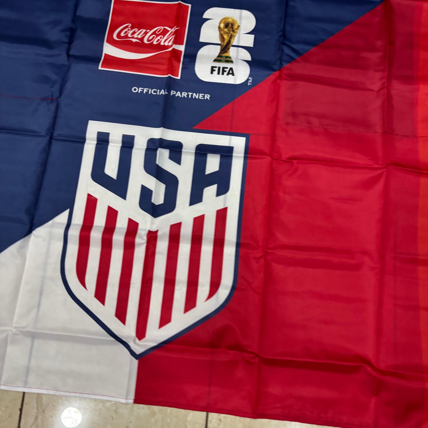 FIFA WORLD CUP 2026 USA COCACOLA FLAG 3ft x 4ft GENUINE LICENSES WESTERN HOME DECOR  #EH13732