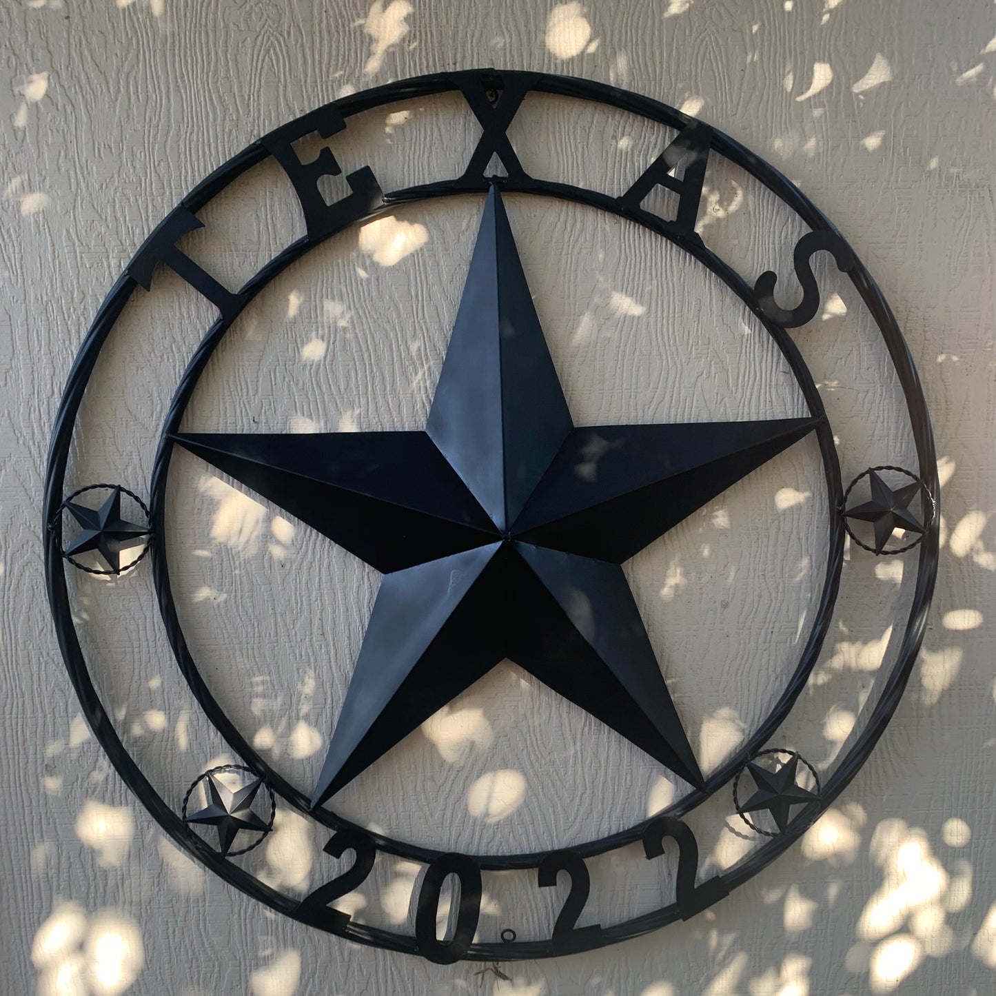 TEXAS 2022 STYLE CUSTOM NAME STAR BARN METAL LONE STAR 3d TWISTED ROPE RING WESTERN HOME DECOR RUSTIC  BLACK HANDMADE 24",32",34",36",40",42",44",46",50"
