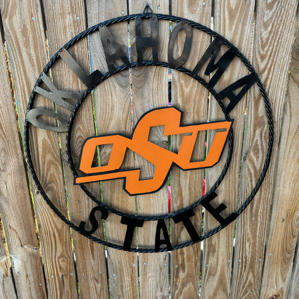 OSU OKLAHOMA STATE COWBOYS METAL CUSTOM VINTAGE TEAM WALL ART HANDMADE CRAFT SIGN