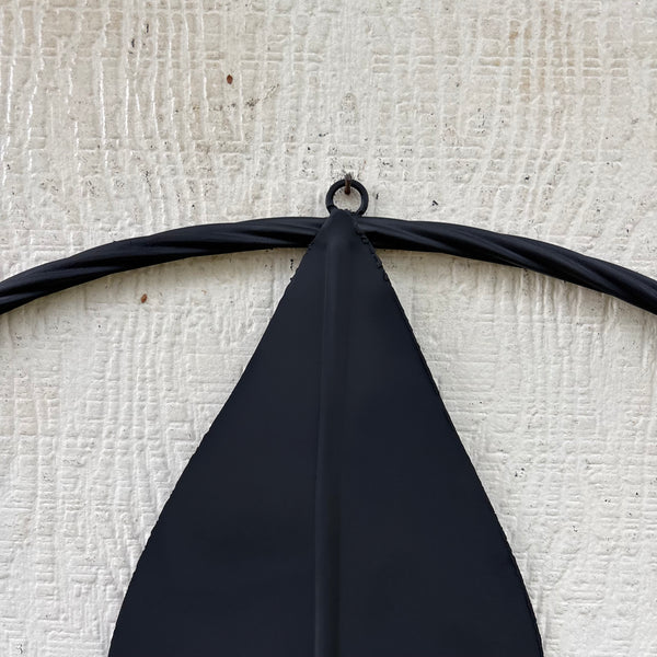 FLEUR DE LIS BLACK FLAT METAL WALL ART SIGN WESTERN HOME DECOR HANDMADE NEW 12",18",24",32"