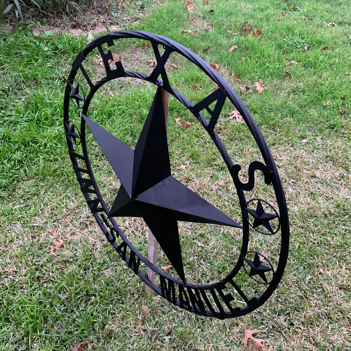 LINN SAN MANUEL STYLE YOUR CUSTOM NAME STAR METAL BARN LONE STAR 3d TWISTED ROPE RING WESTERN HOME DECOR HANDMADE NEW