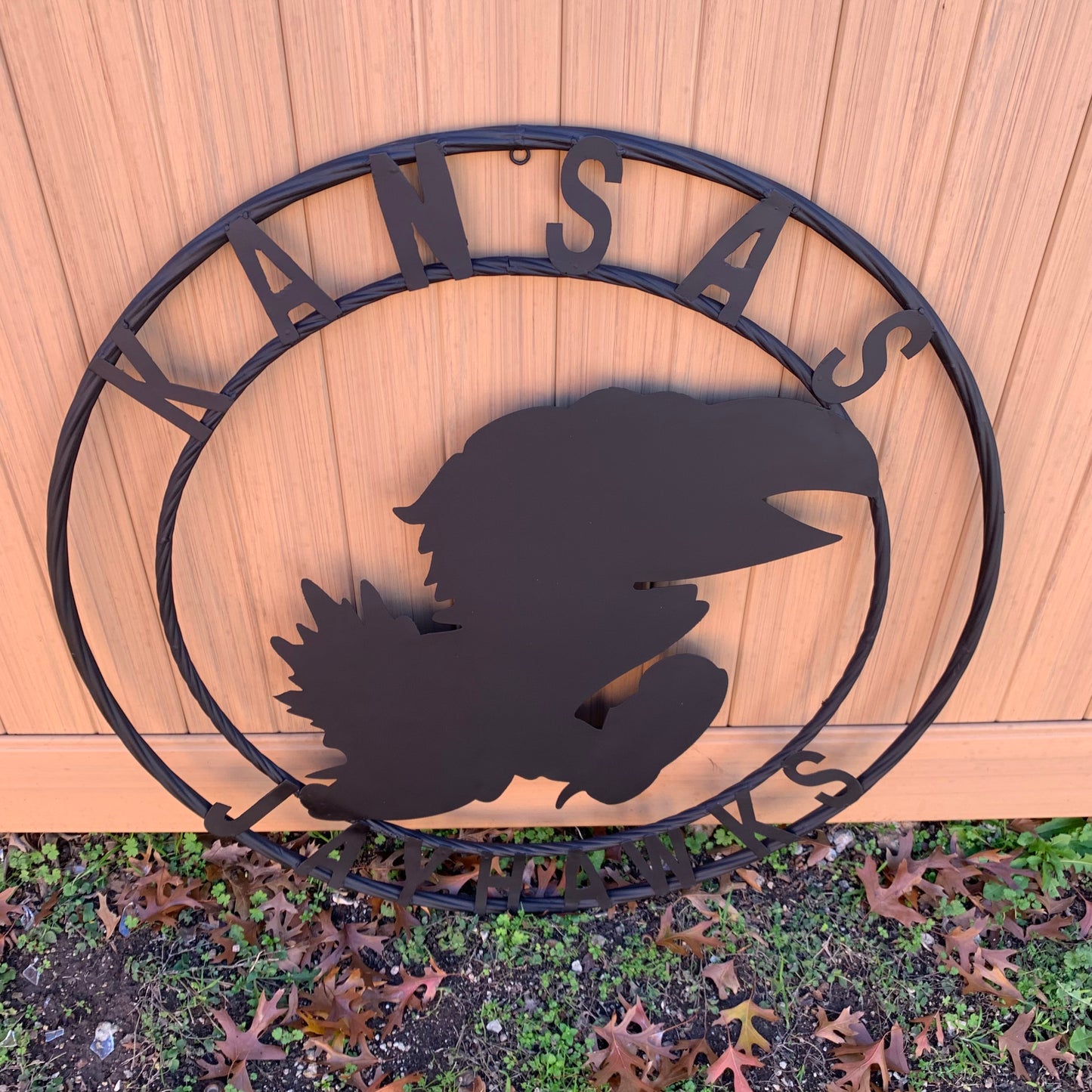 KANSAS JAYHAWKS BLACK CUSTOM METAL VINTAGE CRAFT SIGN WALL ART TEAM SIGN HANDMADE