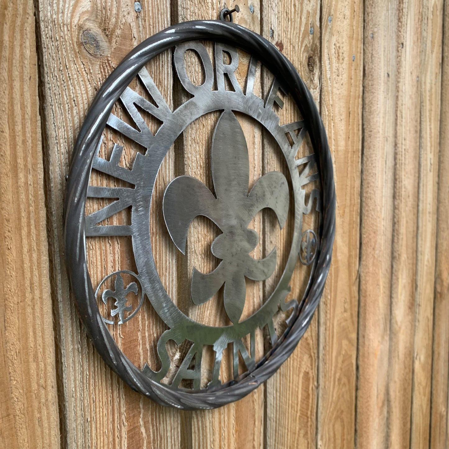 NEW ORLEANS SAINTS CUSTOM RAW METAL CRAFT SIGN WALL ART WESTERN HOME DECOR LASERCUT ART HANDMADE 12",18",24