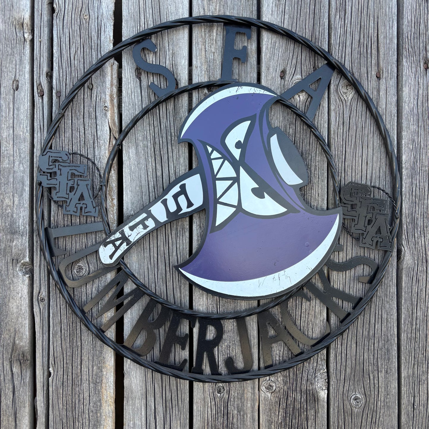 SFA LUMBERJACKS CUSTOM METAL VINTAGE CRAFT SIGN WALL ART TEAM SIGN HANDMADE