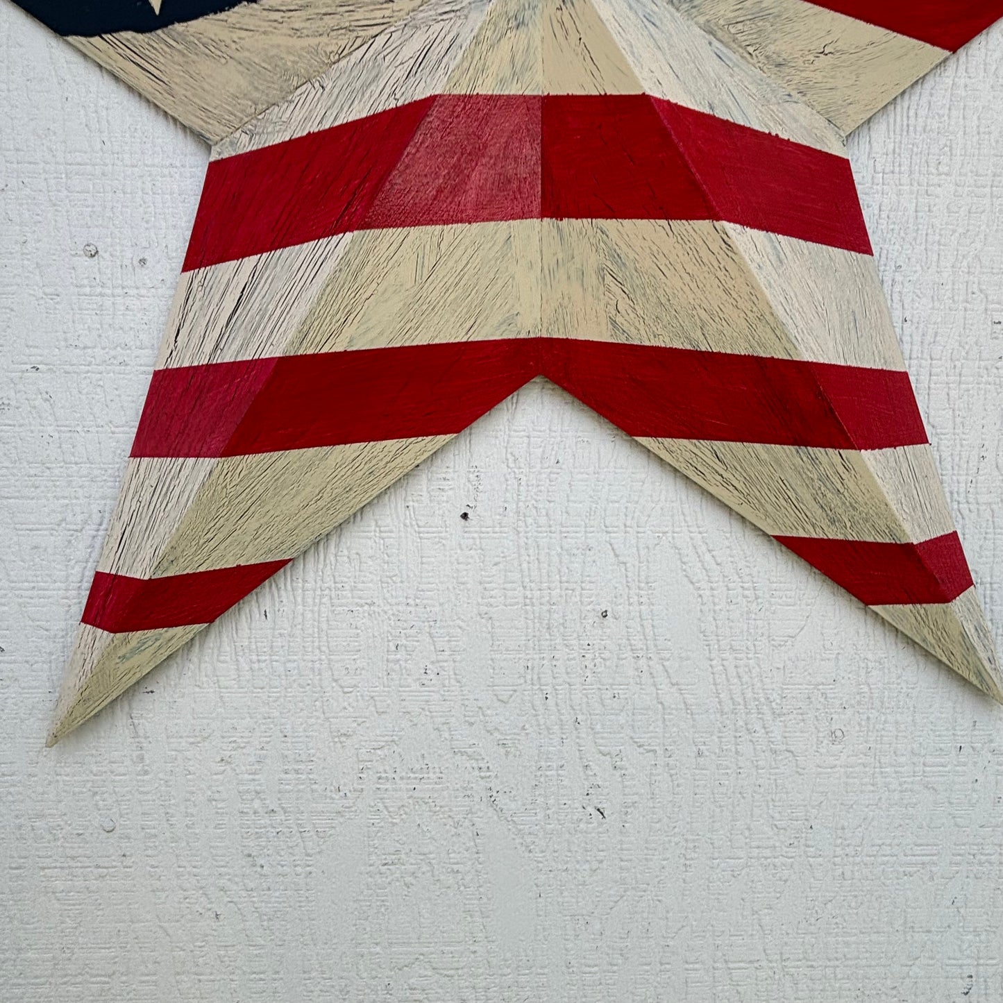 USA FLAG STAR CRACKLE RED IVORY NAVY BLUE METAL BARN STAR METAL WALL ART WESTERN HOME DECOR HANDMADE NEW