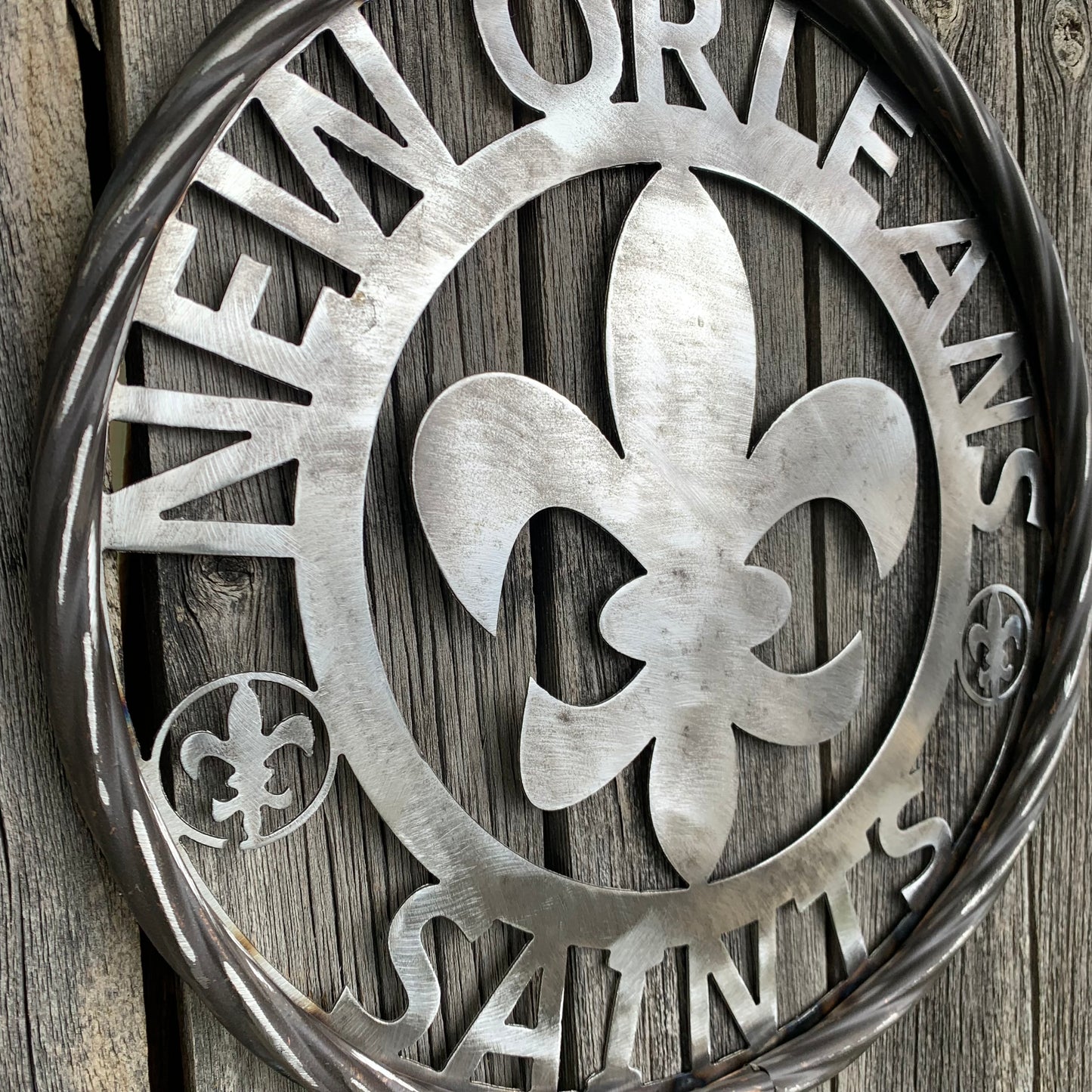 NEW ORLEANS SAINTS CUSTOM RAW METAL CRAFT SIGN WALL ART WESTERN HOME DECOR LASERCUT ART HANDMADE 12",18",24