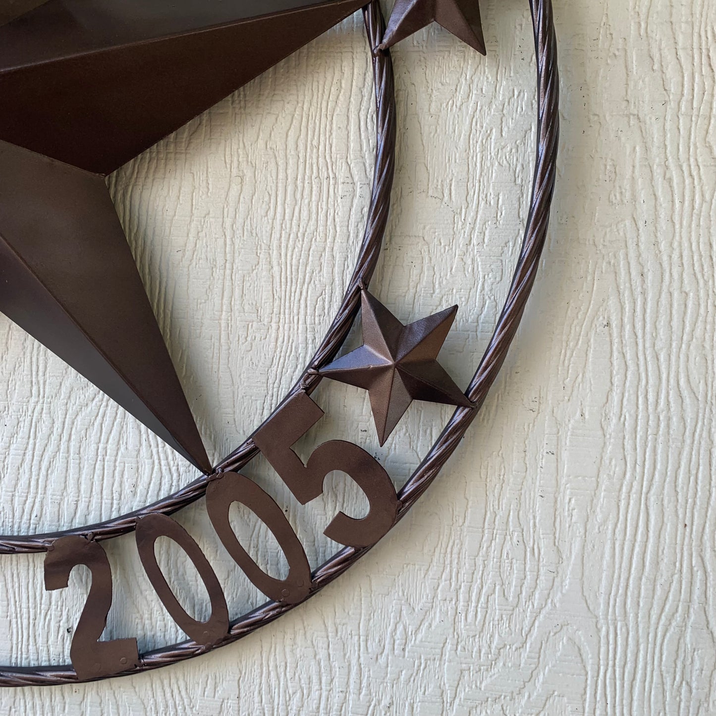 LAWN SQUAD STYLE CUSTOM BARN STAR NAME YOUR CUSTOM NAME STAR METAL NAME BARN STAR WITH TWISTED ROPE RING DESIGN METAL WALL 3d STAR ART WESTERN HOME DECOR RUSTIC BRONZE NEW