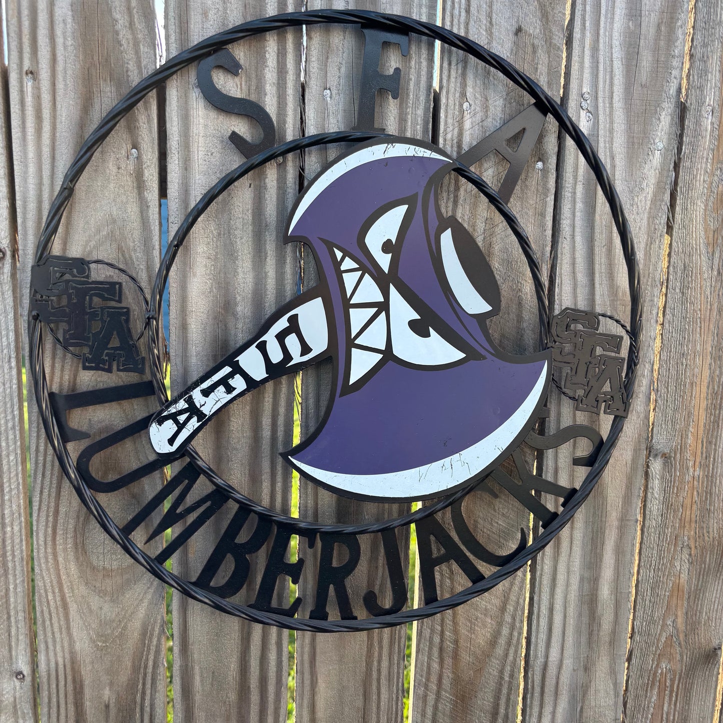 SFA LUMBERJACKS CUSTOM METAL VINTAGE CRAFT SIGN WALL ART TEAM SIGN HANDMADE