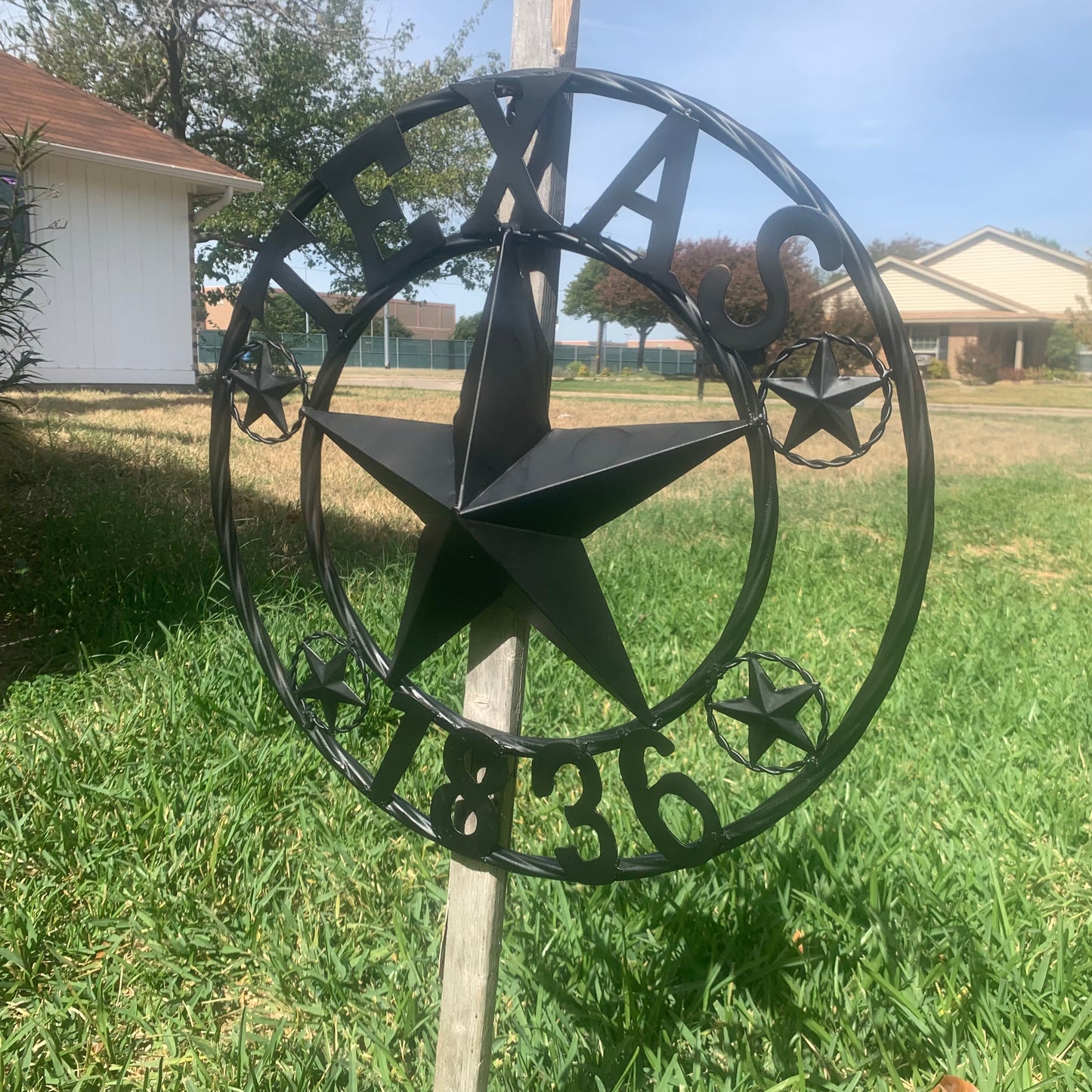 TEXAS 1836 BLACK BARN STAR METAL LONESTAR WESTERN HOME DECOR HANDMADE NEW 16",24",36",50"