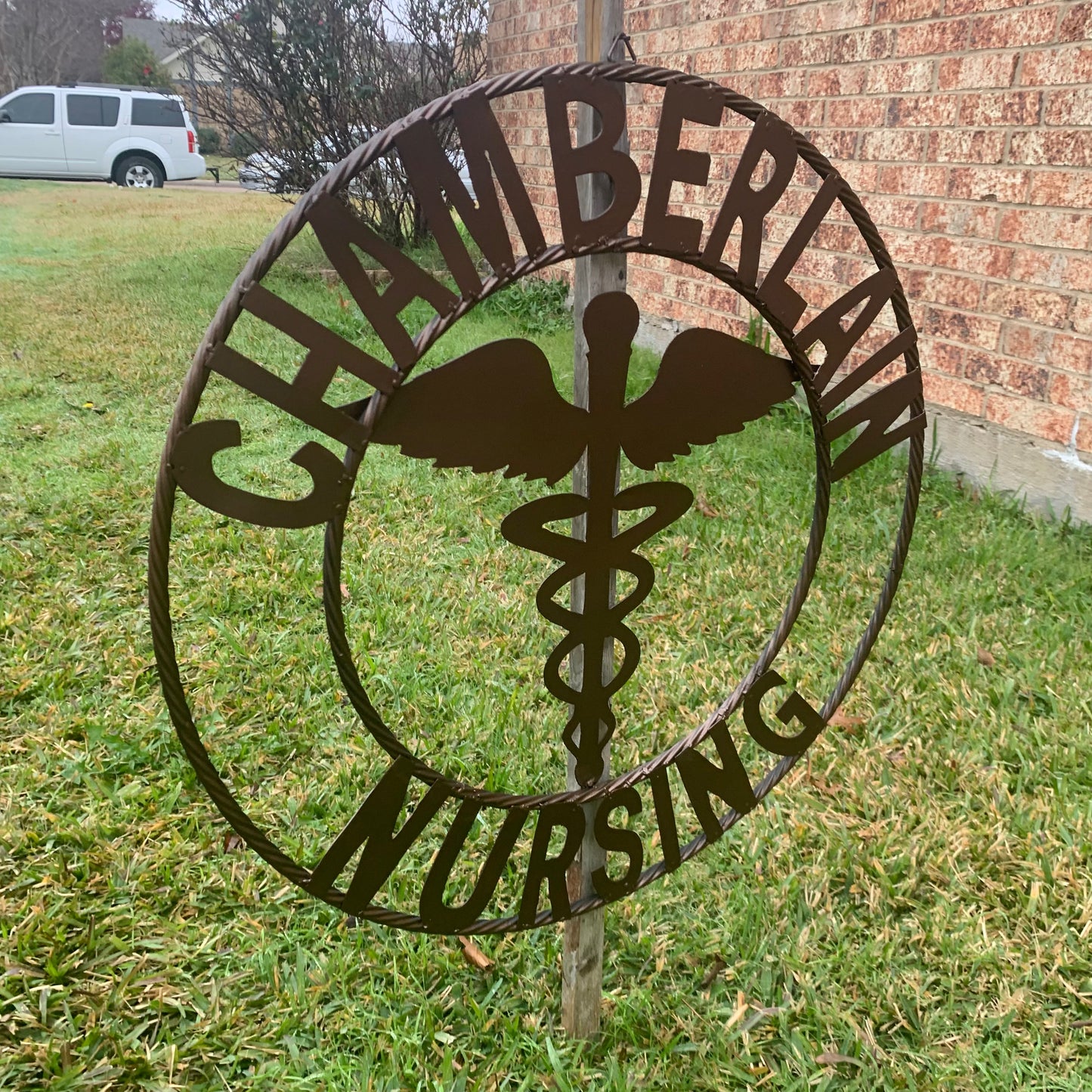 CHAMBERLAIN NURSING STYLE CUSTOM NAME SIGN MEDICAL LOGO HANDMADE