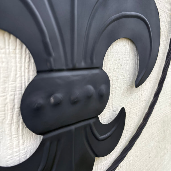 FLEUR DE LIS BLACK FLAT METAL WALL ART SIGN WESTERN HOME DECOR HANDMADE NEW 12",18",24",32"