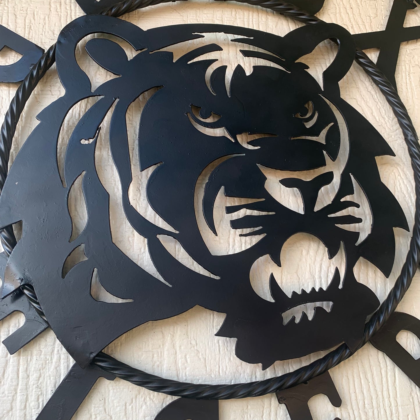 GEAUX TIGERS BLACK CUSTOM METAL VINTAGE CRAFT SIGN TEAM HANDMADE