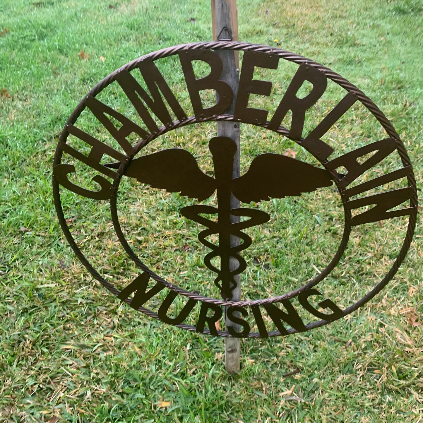 CHAMBERLAIN NURSING STYLE CUSTOM NAME SIGN MEDICAL LOGO HANDMADE
