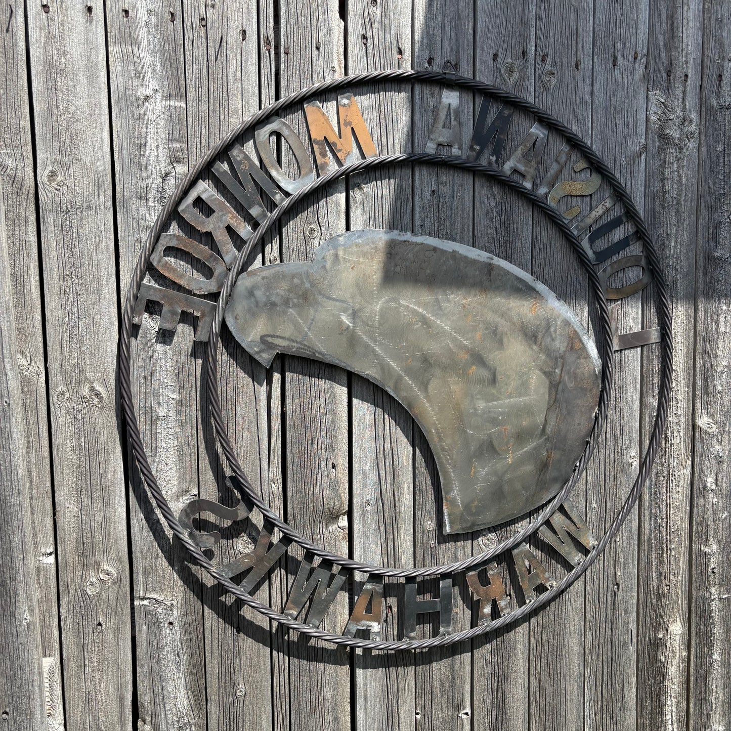 LOUISIANA MONROE WARHAWKS CUSTOM RAW METAL VINTAGE CRAFT TEAM SIGN HANDMADE 18",24",32"