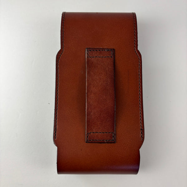 7" LONGHORNS LEATHER HOLSTER BROWN POUCH EXTRA LARGE  BELT LOOP CELL PHONE CASE UNIVERSAL OVERSIZE