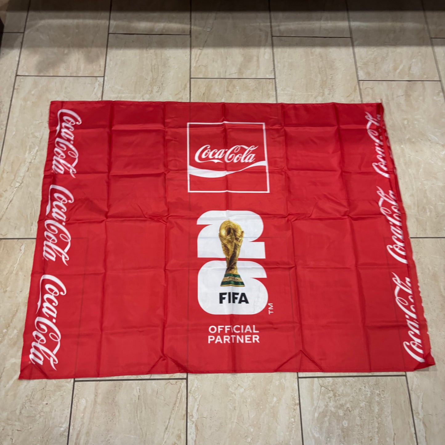 FIFA WORLD CUP 2026 COCACOLA FLAG 3ft x 4ft GENUINE LICENSES WESTEEN HOME DECOR  #EH13731