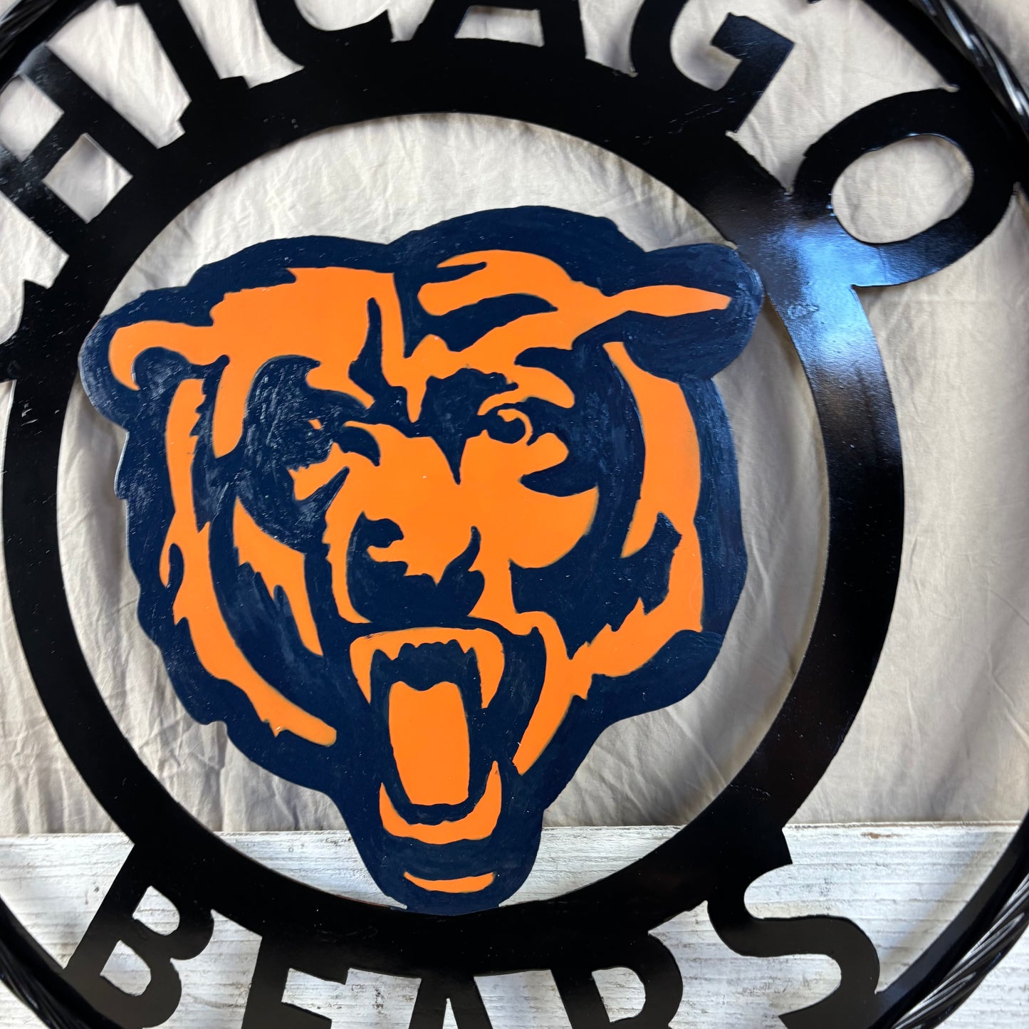 CHICAGO BEARS CUSTOM METAL VINTAGE CRAFT SIGN TEAM HANDMADE STYLE# 2