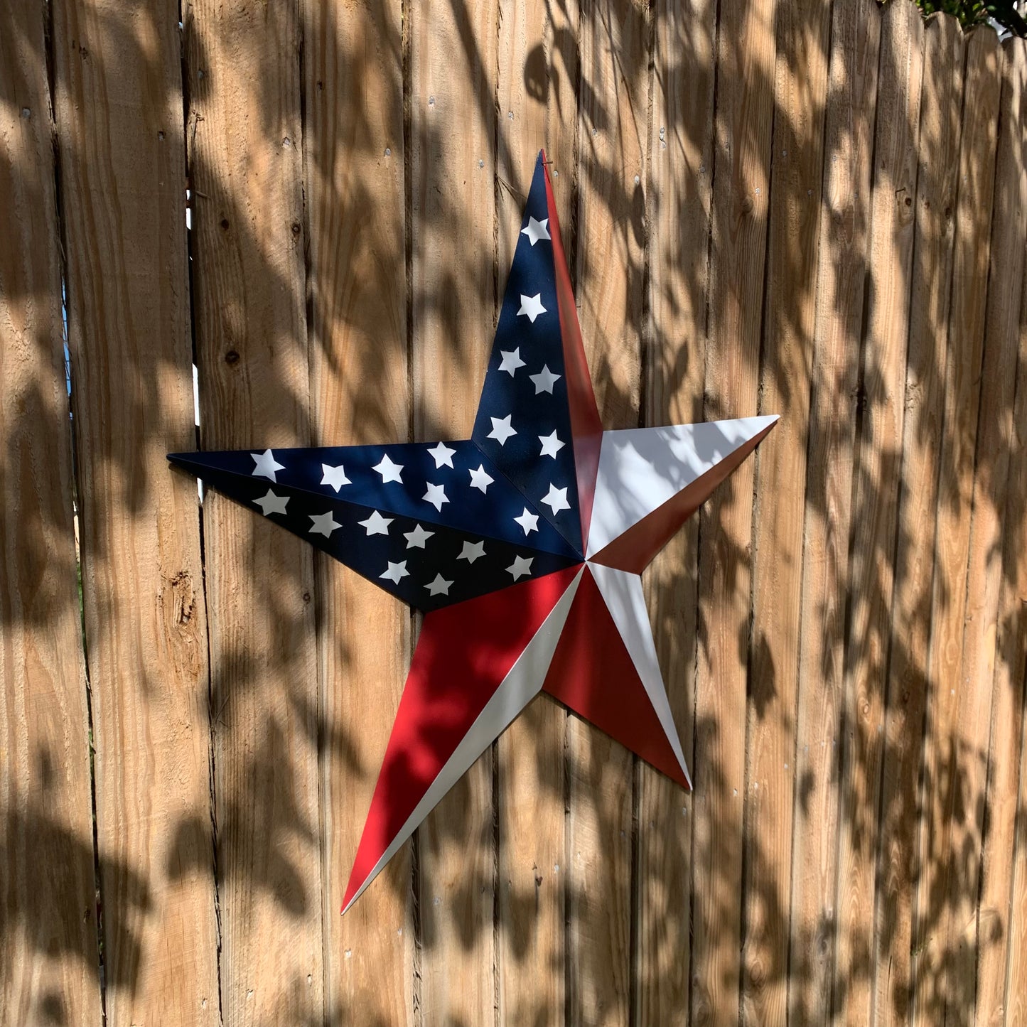 USA FLAG STAR STYLE# 5 RED WHITE & BLUE AMERICANA METAL BARN STAR WALL ART HANDMADE TO ORDER NEW #EH13380