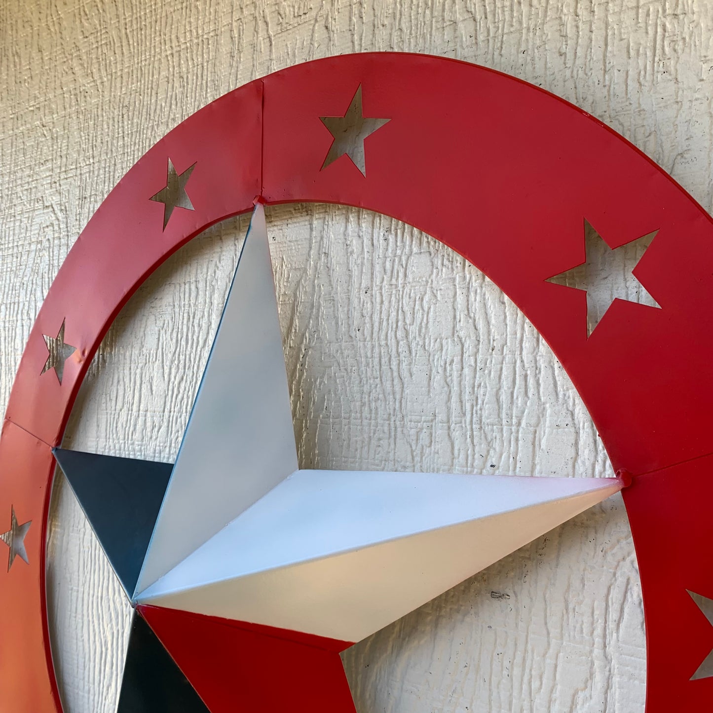 24" WIDE BAND RING BARN STAR METAL LONE STAR 3d WALL ART WESTERN HOME DECOR HANDMADE NEW #EH12758
