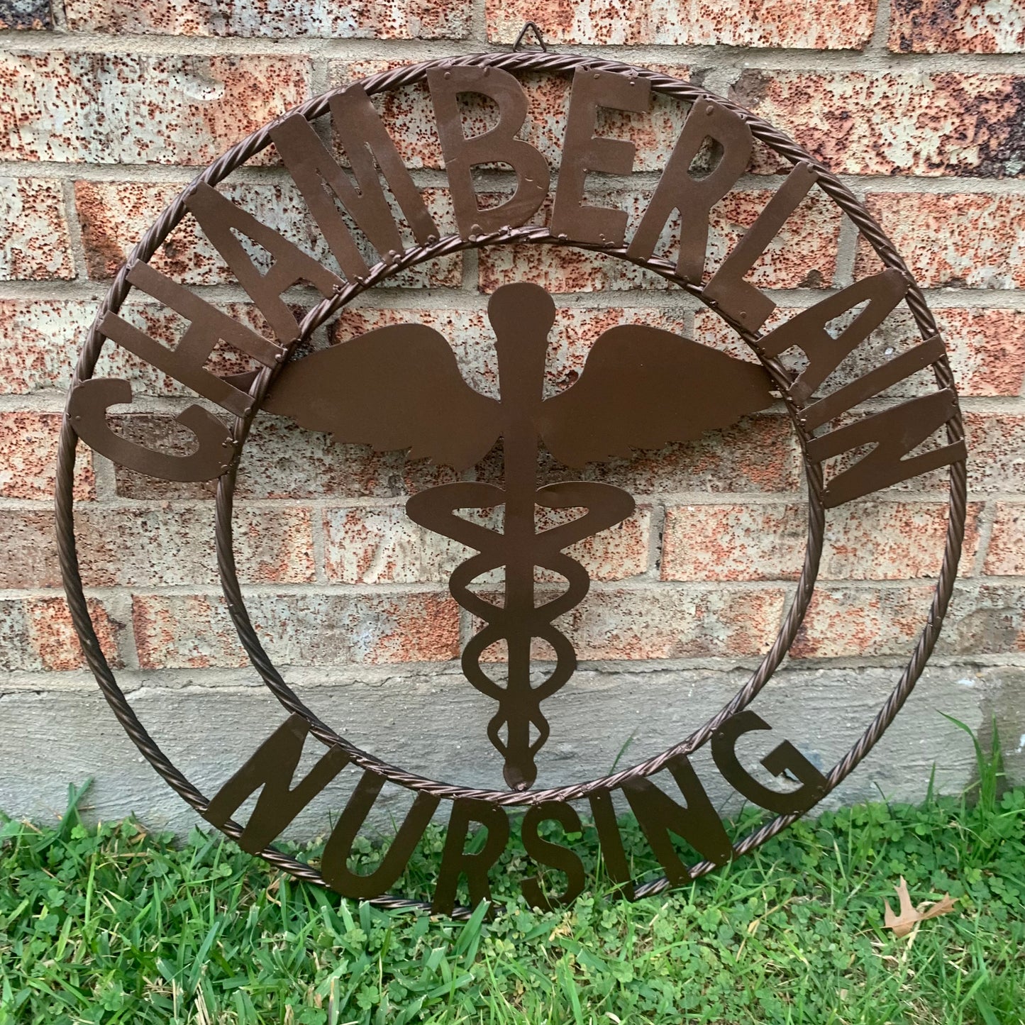 CHAMBERLAIN NURSING STYLE CUSTOM NAME SIGN MEDICAL LOGO HANDMADE