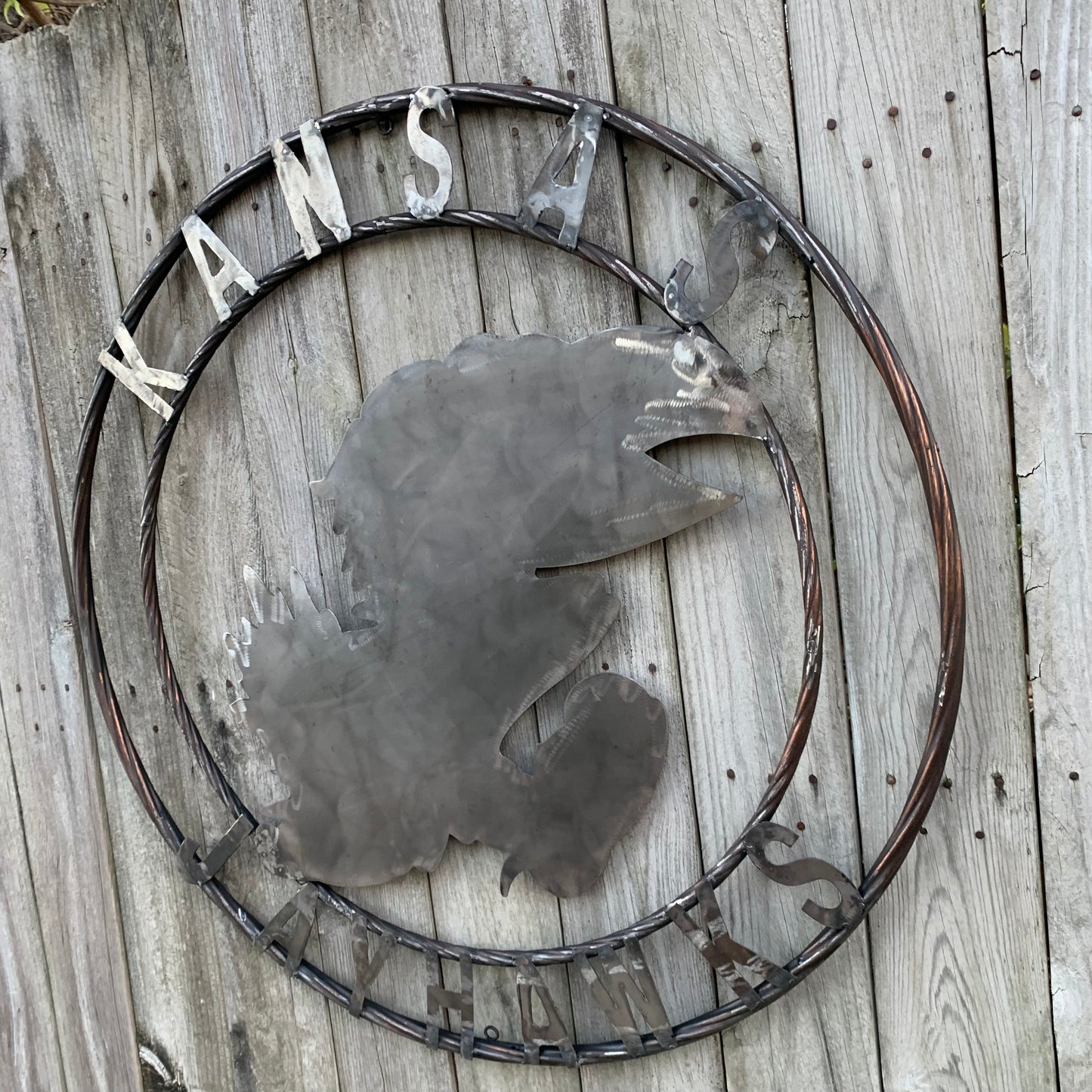KANSAS JAYHAWKS RAW CUSTOM METAL VINTAGE CRAFT SIGN UNPAINTED TEAM HANDMADE