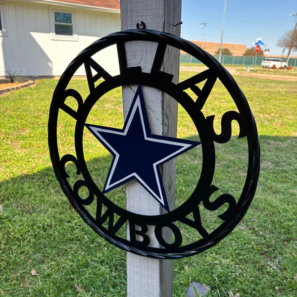 18",24",36" DALLAS COWBOYS METAL WALL ART WESTERN HOME DECOR VINTAGE RUSTIC BRONZE NEW #EH12316