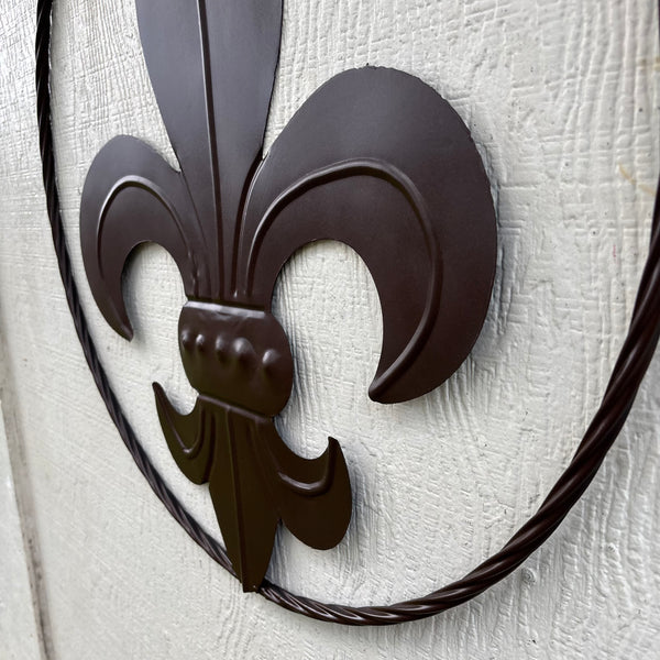 FLEUR DE LIS BRONZE METAL WALL ART SIGN WESTERN HOME DECOR HANDMADE NEW 12",18",24",32"