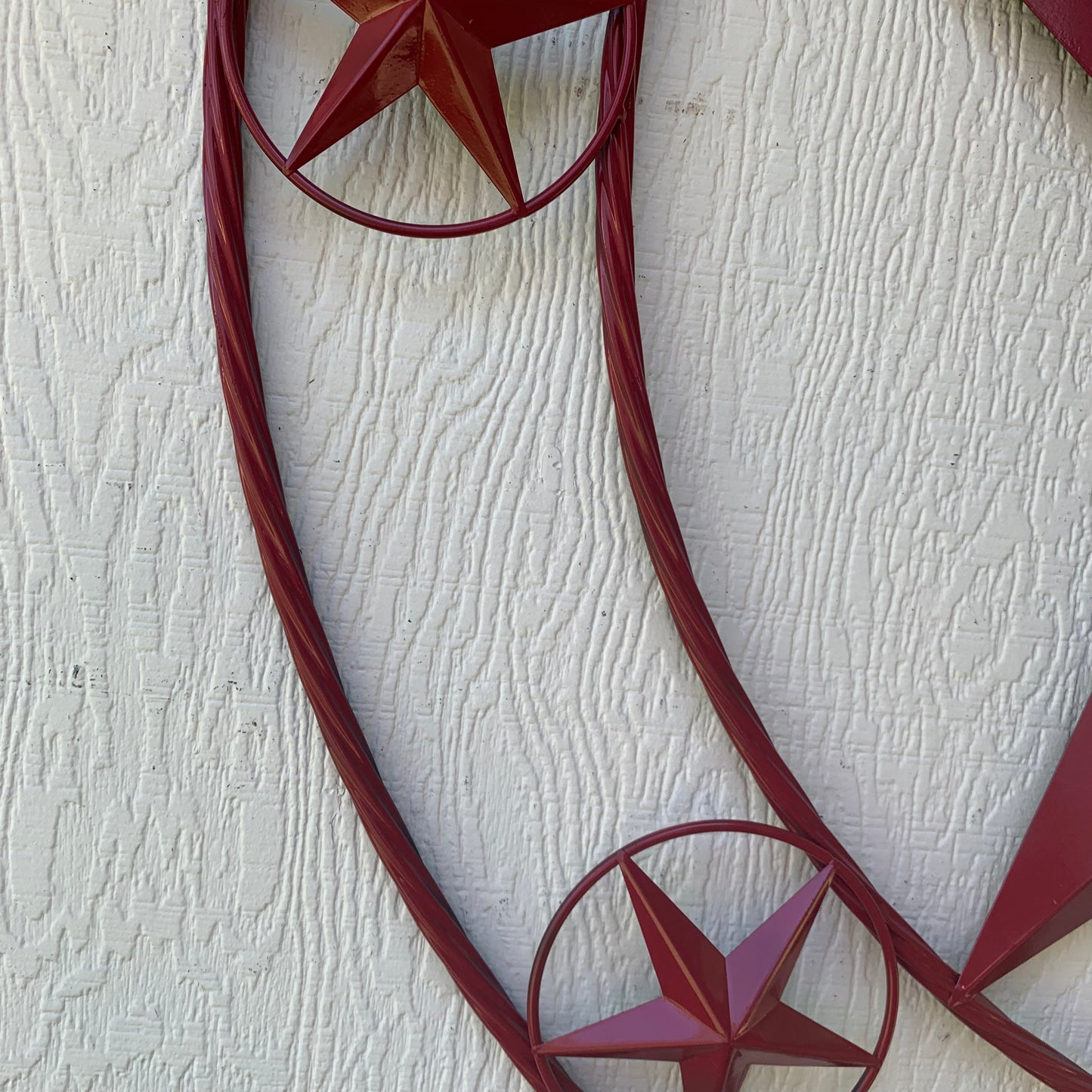 KENT STYLE YOUR CUSTOM STAR METAL NAME RUSTIC BURGUNDY RED CUSTOM 3d STAR METAL NAME BARN STAR TWISTED ROPE RING DESIGN METAL WALL ART HOME DECOR ANY SIZE