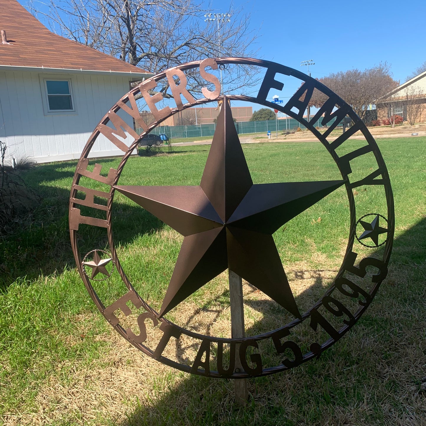 MYERS STYLE YOUR CUSTOM NAME STAR BARN STAR METAL LONE STAR WESTERN HOME DECOR RUSTIC BLACK HANDMADE 24",32",36",50"