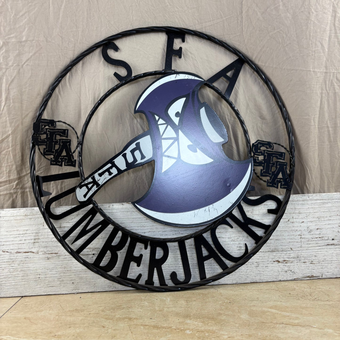 SFA LUMBERJACKS CUSTOM METAL VINTAGE CRAFT SIGN WALL ART TEAM SIGN HANDMADE