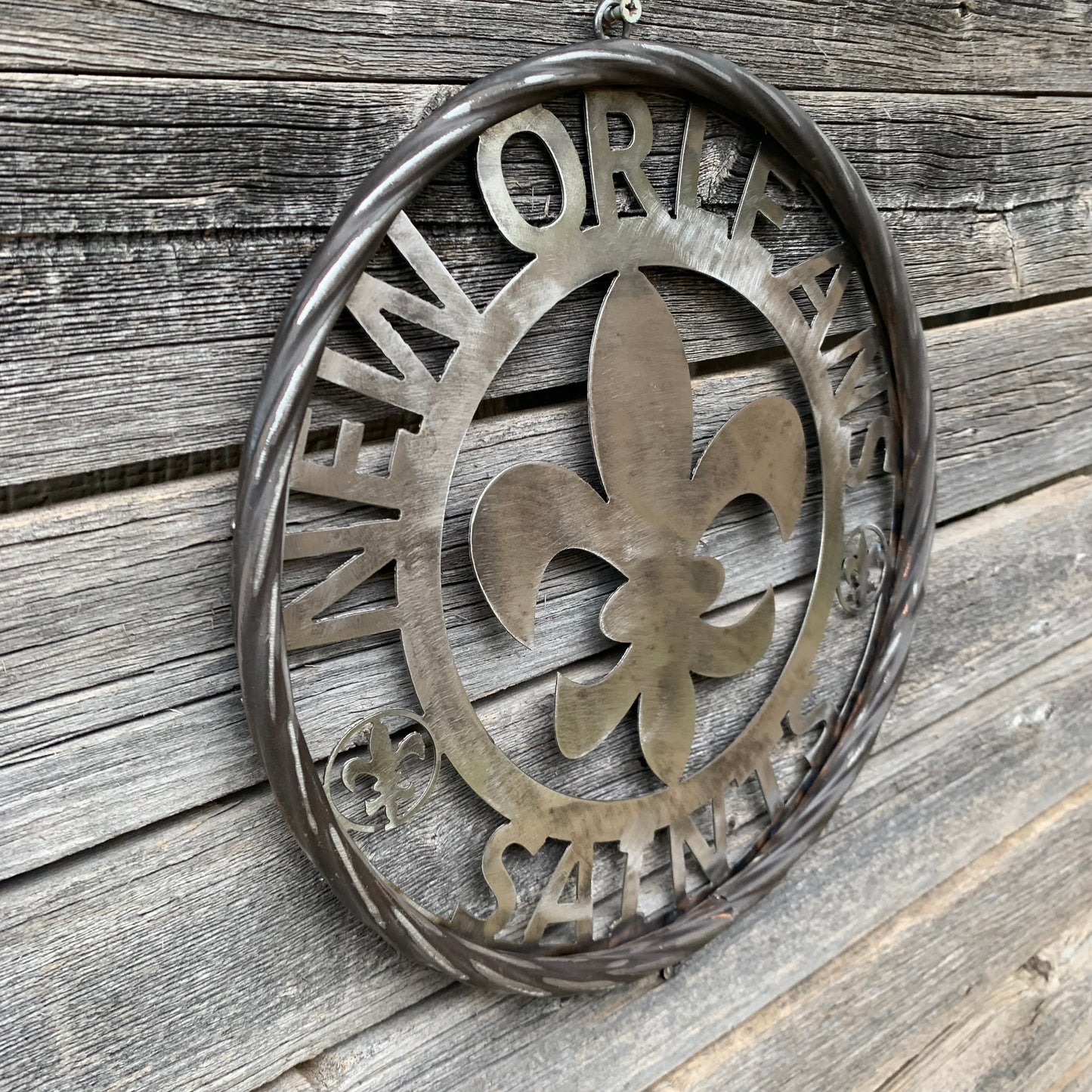 NEW ORLEANS SAINTS CUSTOM RAW METAL CRAFT SIGN WALL ART WESTERN HOME DECOR LASERCUT ART HANDMADE 12",18",24