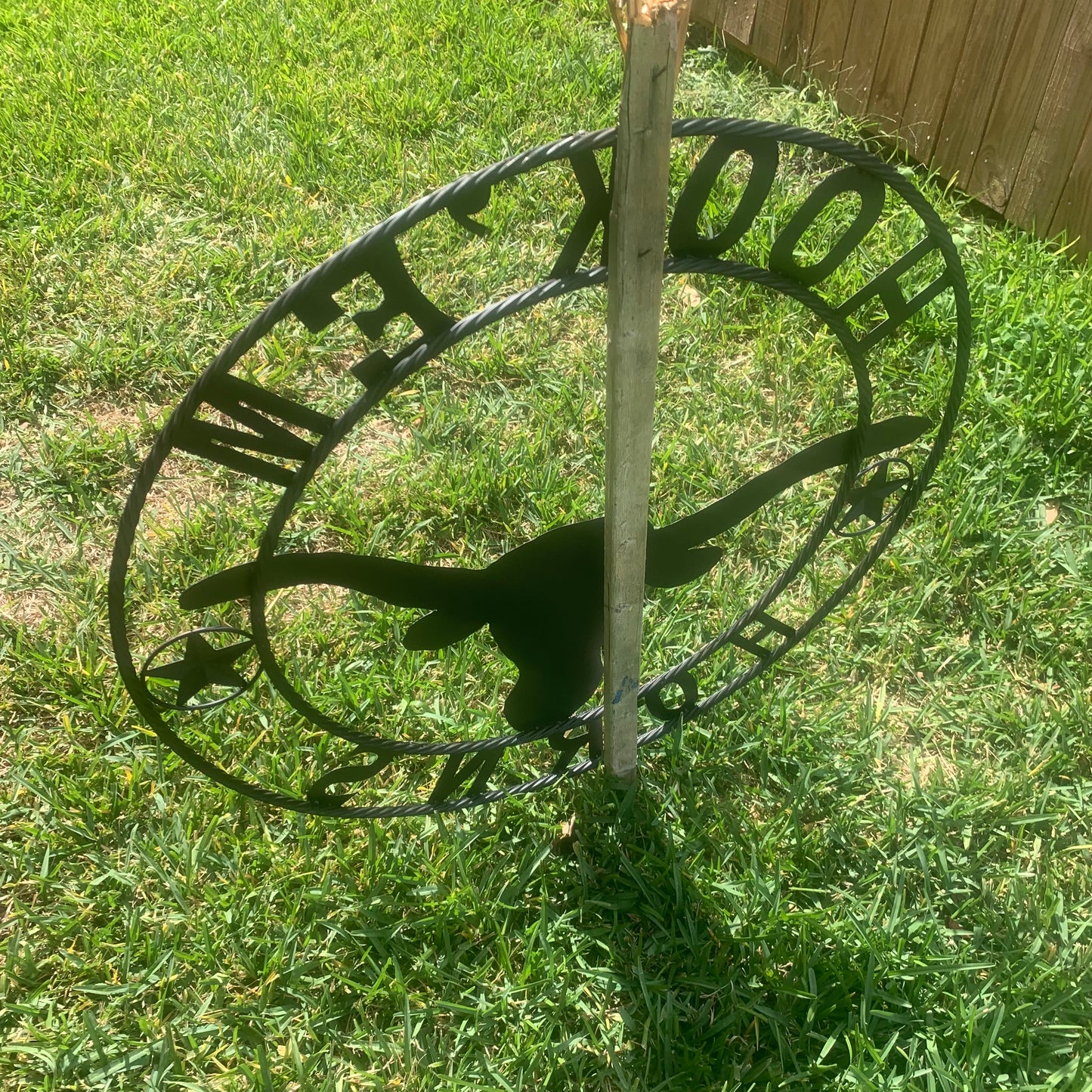 HOOKEM HORNS WITH LONE STAR TEXAS LONGHORNS HOOK EM BLACK METAL CUSTOM VINTAGE CRAFT WALL ART TEAM SIGN HANDMADE