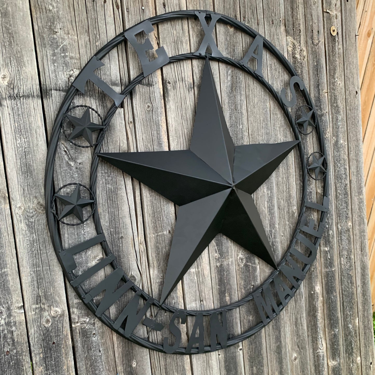 LINN SAN MANUEL STYLE YOUR CUSTOM NAME STAR METAL BARN LONE STAR 3d TWISTED ROPE RING WESTERN HOME DECOR HANDMADE NEW