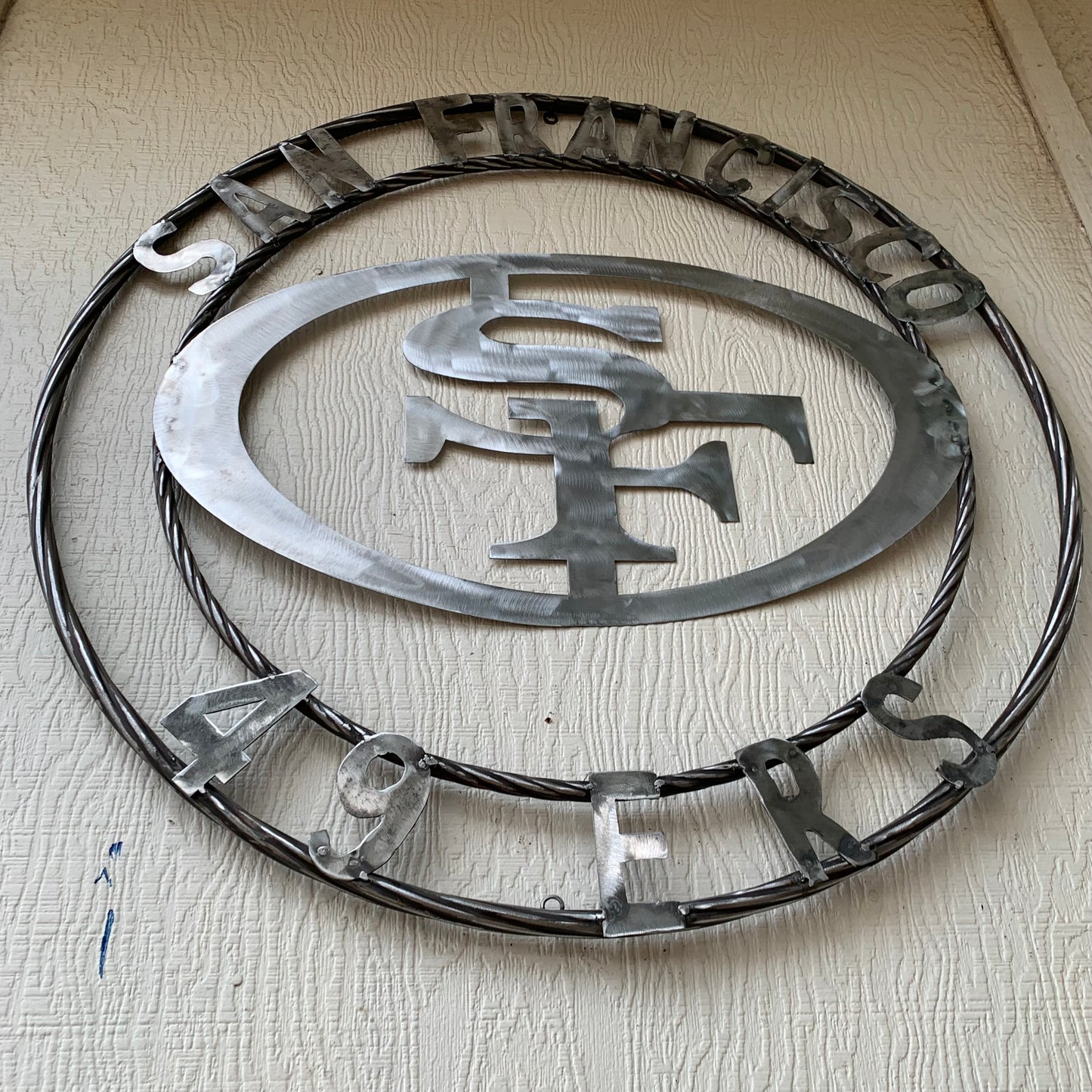 36" SAN FRANCISCO 49ERS CUSTOM RAW METAL VINTAGE CRAFT TEAM SIGN HAND MADE IN USA