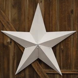 48" WHITE STAR KIT ASSEMBLY BARN STAR 5 POINT METAL STAR OF DAVID NO RING WESTERN HOME DECOR HANDMADE #EH13591