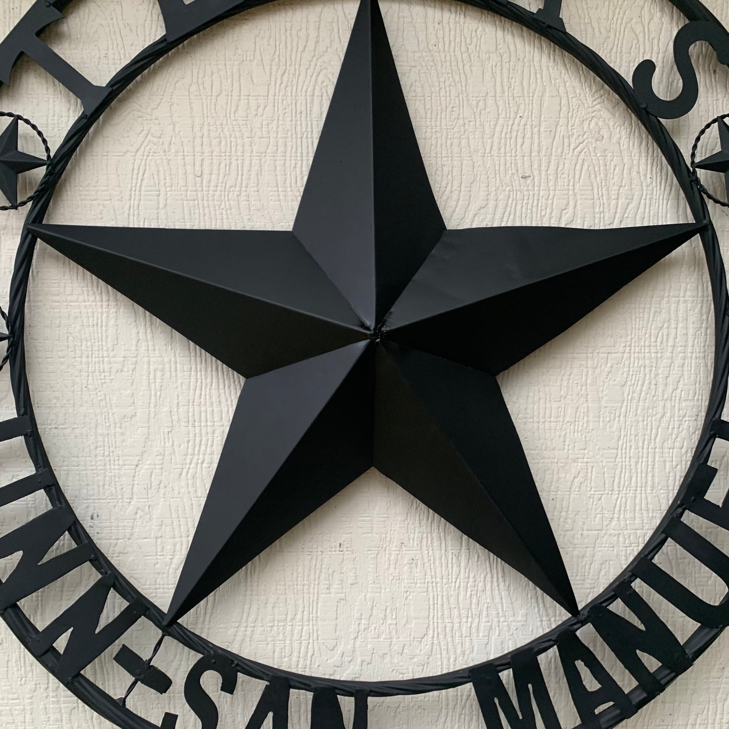 LINN SAN MANUEL STYLE YOUR CUSTOM NAME STAR METAL BARN LONE STAR 3d TWISTED ROPE RING WESTERN HOME DECOR HANDMADE NEW