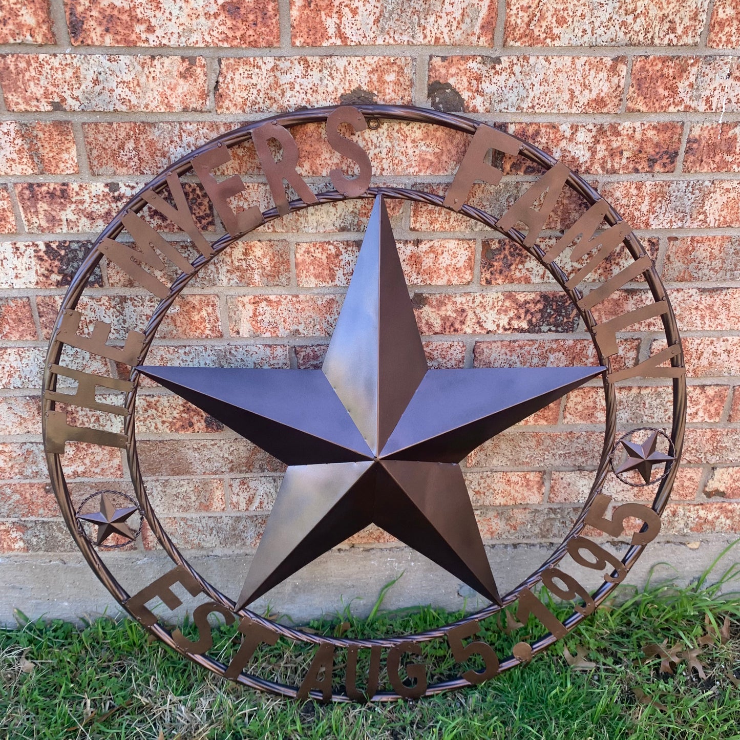 MYERS STYLE YOUR CUSTOM NAME STAR BARN STAR METAL LONE STAR WESTERN HOME DECOR RUSTIC BLACK HANDMADE 24",32",36",50"