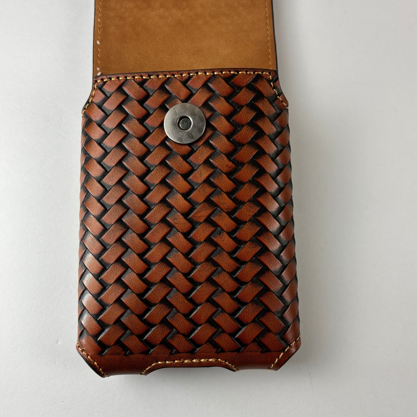 7" LONE STAR LEATHER HOLSTER TAN BROWN STAR POUCH EXTRA LARGE  BELT LOOP CELL PHONE CASE UNIVERSAL OVERSIZE #EH12702