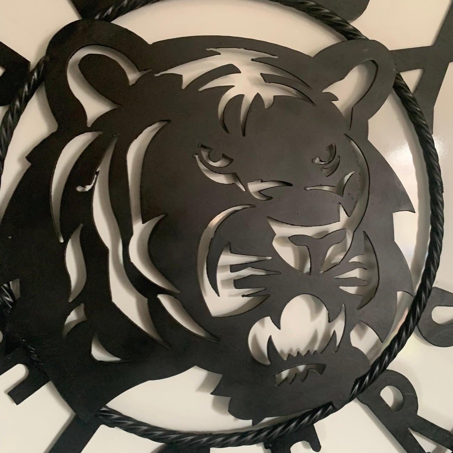 GEAUX TIGERS BLACK CUSTOM METAL VINTAGE CRAFT SIGN TEAM HANDMADE