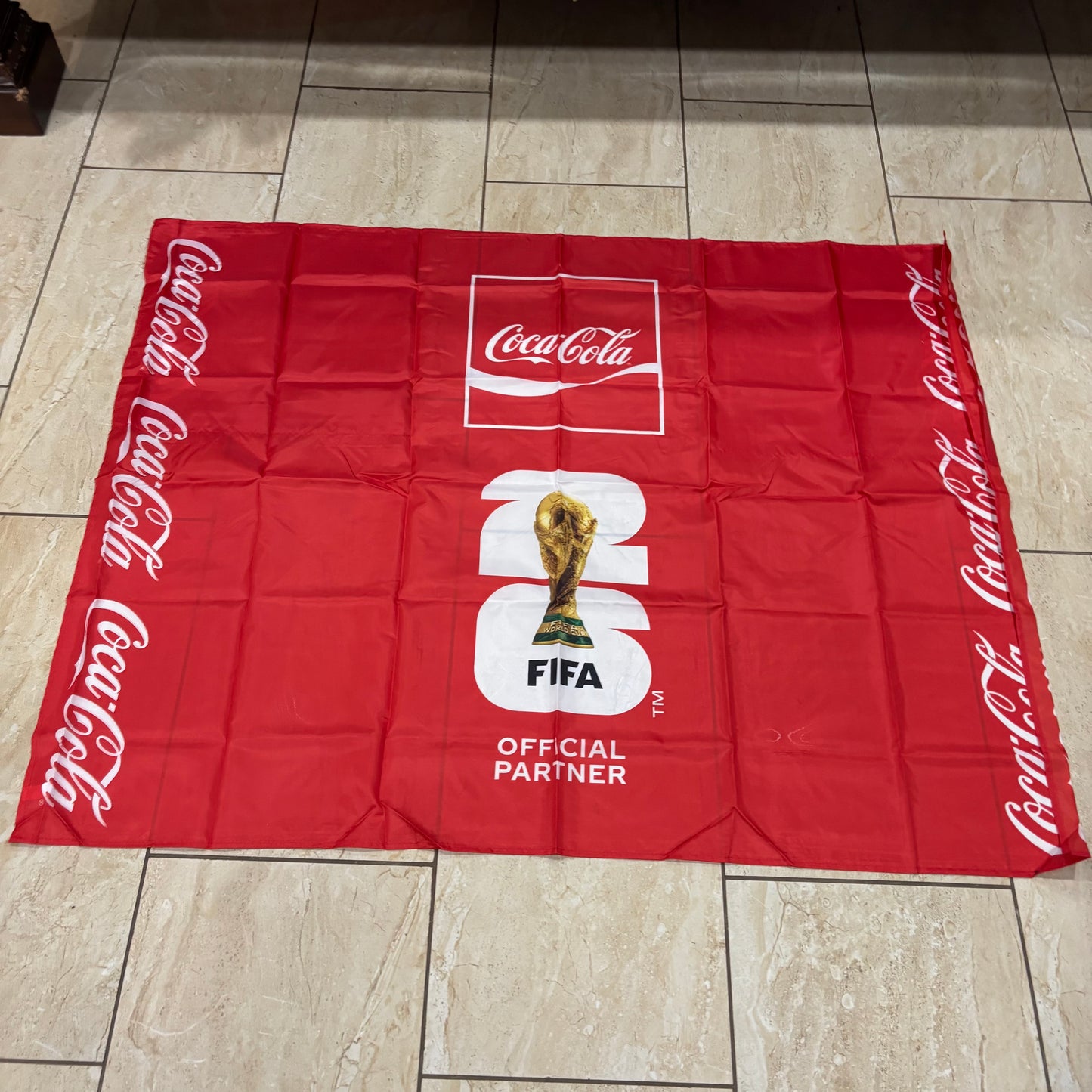 FIFA WORLD CUP 2026 COCACOLA FLAG 3ft x 4ft GENUINE LICENSES WESTEEN HOME DECOR  #EH13731