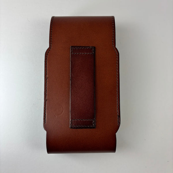 7" COWBOY PRAYER  LEATHER HOLSTER BROWN POUCH EXTRA LARGE  BELT LOOP CELL PHONE CASE UNIVERSAL OVERSIZE