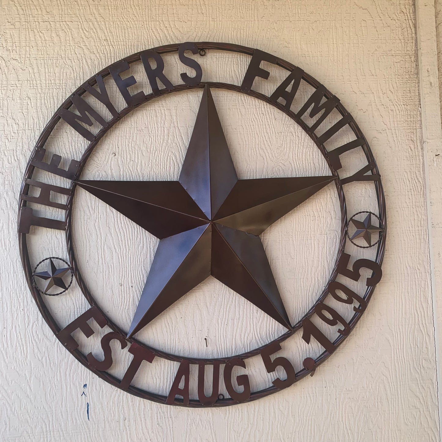 MYERS STYLE YOUR CUSTOM NAME STAR BARN STAR METAL LONE STAR WESTERN HOME DECOR RUSTIC BLACK HANDMADE 24",32",36",50"
