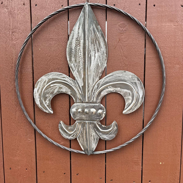 FLEUR DE LIS  CUSTOM RAW METAL METAL UNPAINTED WALL ART SIGN WESTERN HOME DECOR HANDMADE NEW 12",18",24",32"