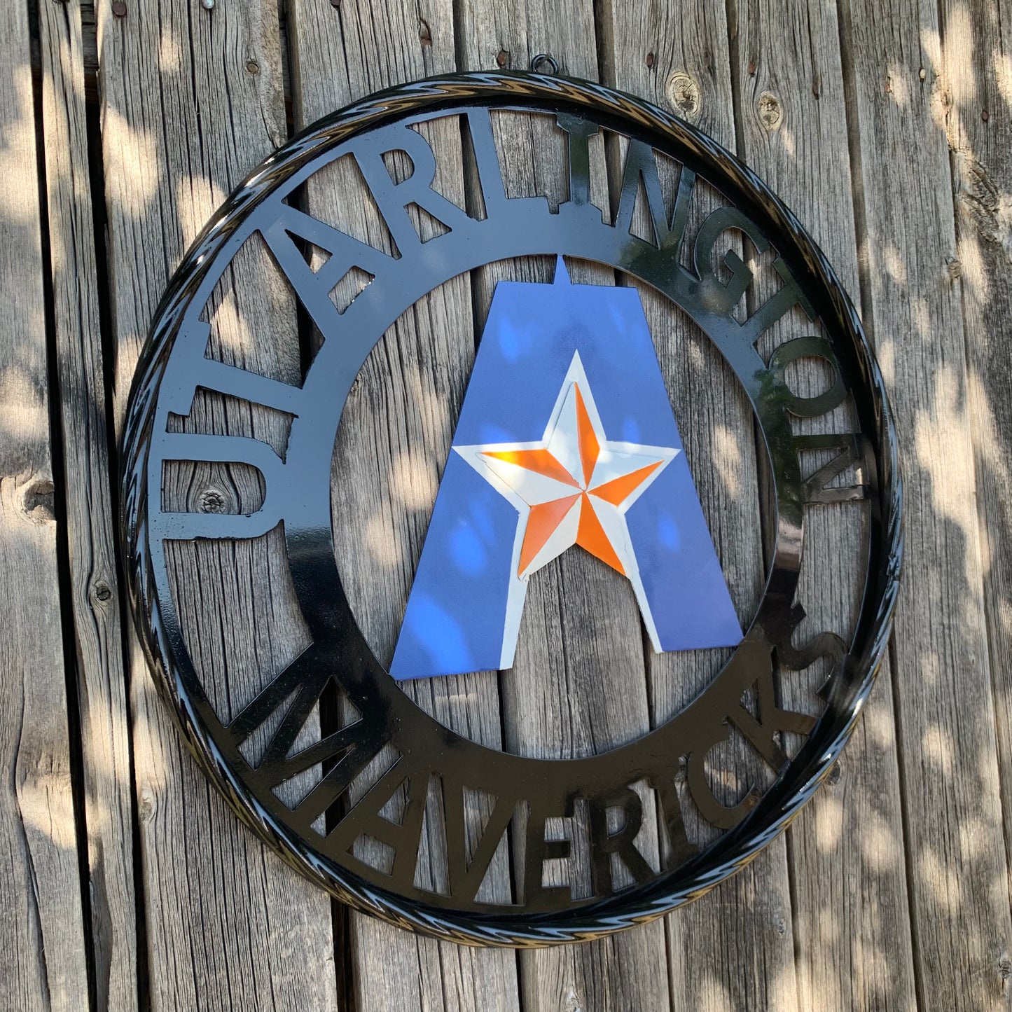 UTA ARLINGTON CUSTOM METAL VINTAGE CRAFT TEAM SIGN WESTERN HOME DECOR HANDMADE