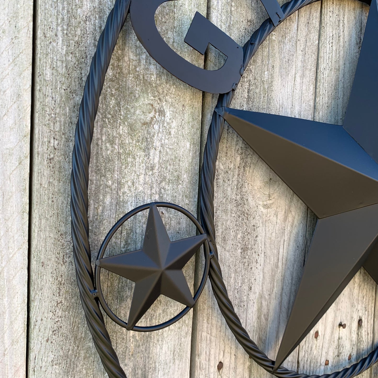 GRAHAM STYLE YOUR CUSTOM NAME STAR BARN STAR METAL LONE STAR WESTERN HOME DECOR RUSTIC BLACK HANDMADE 24",32",36",50"