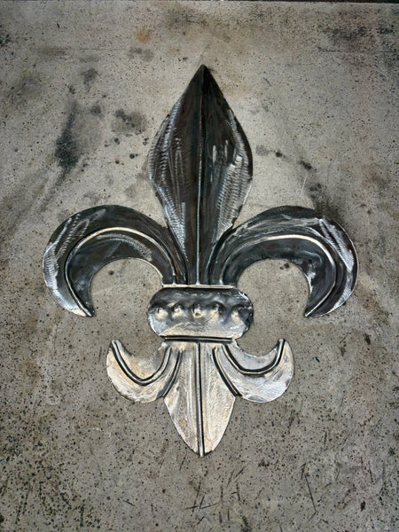 FLEUR DE LIS  CUSTOM RAW METAL UNPAINTED NO RING WALL ART SIGN WESTERN HOME DECOR HANDMADE NEW 12",18",24",32"
